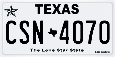 TX license plate CSN4070