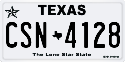 TX license plate CSN4128