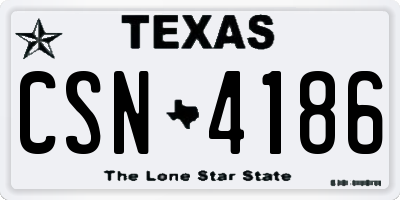 TX license plate CSN4186