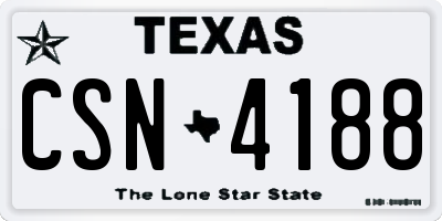 TX license plate CSN4188