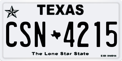 TX license plate CSN4215