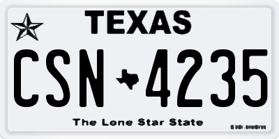 TX license plate CSN4235