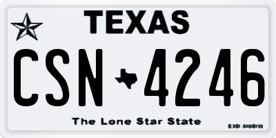 TX license plate CSN4246