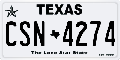 TX license plate CSN4274