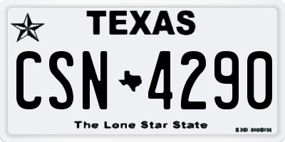 TX license plate CSN4290