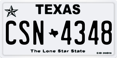 TX license plate CSN4348