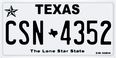 TX license plate CSN4352