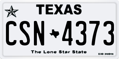 TX license plate CSN4373