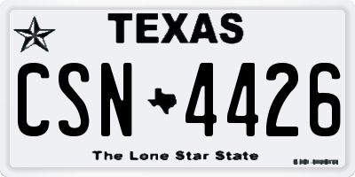TX license plate CSN4426