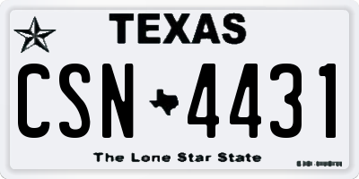 TX license plate CSN4431
