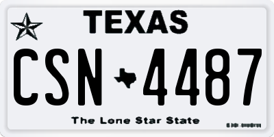 TX license plate CSN4487