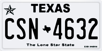 TX license plate CSN4632