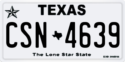 TX license plate CSN4639