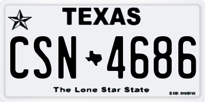 TX license plate CSN4686