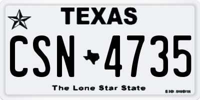TX license plate CSN4735