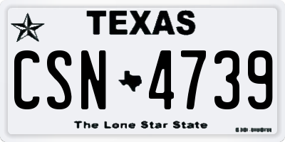 TX license plate CSN4739