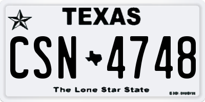 TX license plate CSN4748