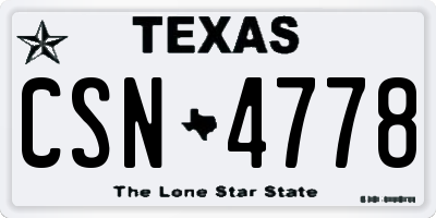 TX license plate CSN4778