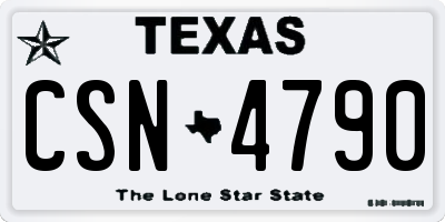 TX license plate CSN4790