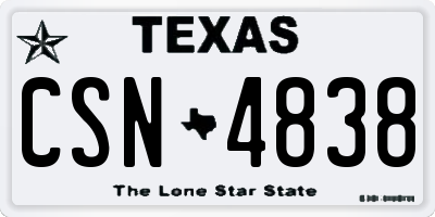 TX license plate CSN4838