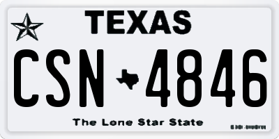 TX license plate CSN4846