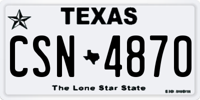 TX license plate CSN4870
