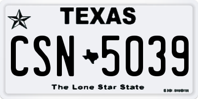 TX license plate CSN5039