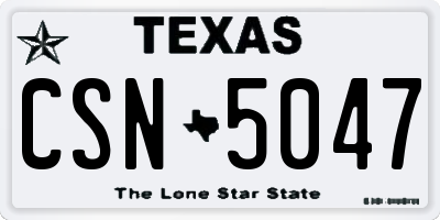 TX license plate CSN5047