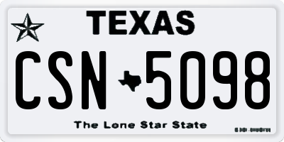 TX license plate CSN5098
