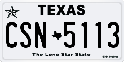 TX license plate CSN5113