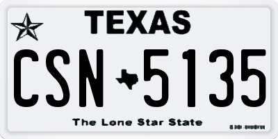 TX license plate CSN5135