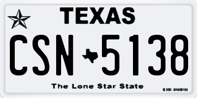 TX license plate CSN5138