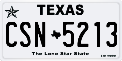 TX license plate CSN5213