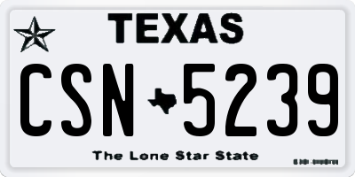 TX license plate CSN5239