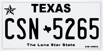TX license plate CSN5265