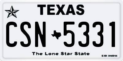 TX license plate CSN5331