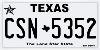 TX license plate CSN5352