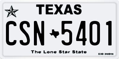 TX license plate CSN5401