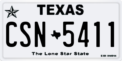TX license plate CSN5411