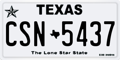 TX license plate CSN5437