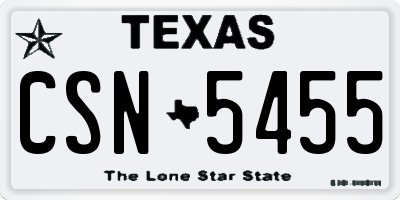 TX license plate CSN5455