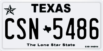 TX license plate CSN5486
