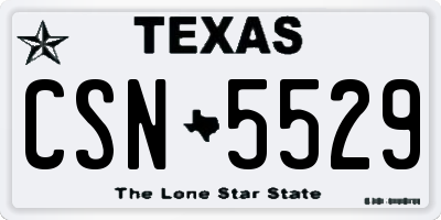TX license plate CSN5529
