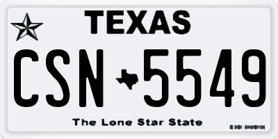 TX license plate CSN5549