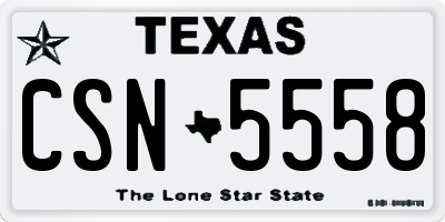 TX license plate CSN5558