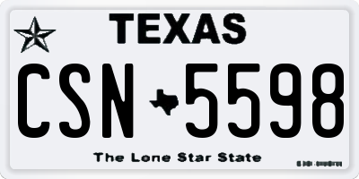 TX license plate CSN5598