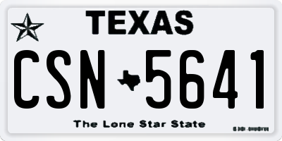 TX license plate CSN5641