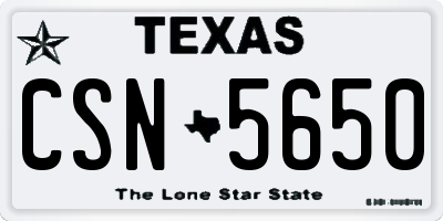 TX license plate CSN5650