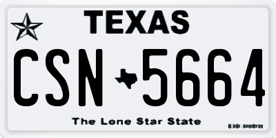 TX license plate CSN5664