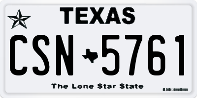 TX license plate CSN5761
